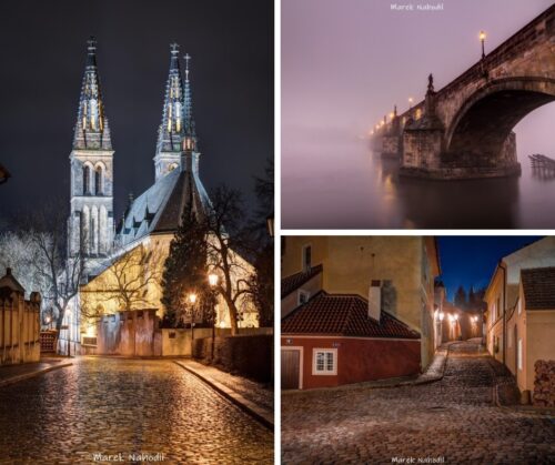 Magická Praha II. - Sada tří fotografií 60x40cm